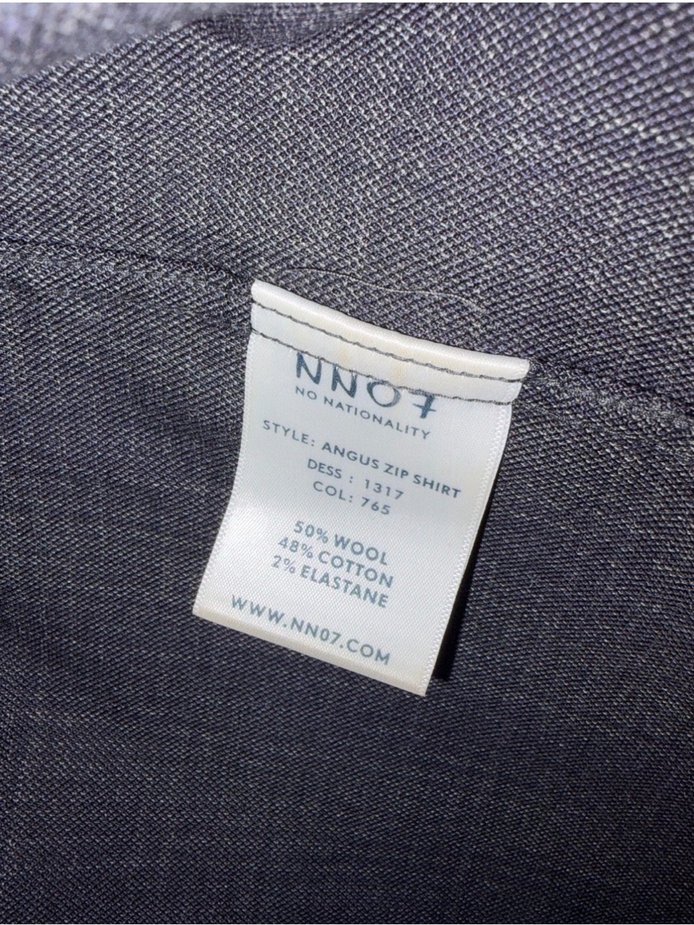 NNO7 Dress Zip Shirt Wool Zip Shirt in Black Size Medium Like New - Picture 5 of 8